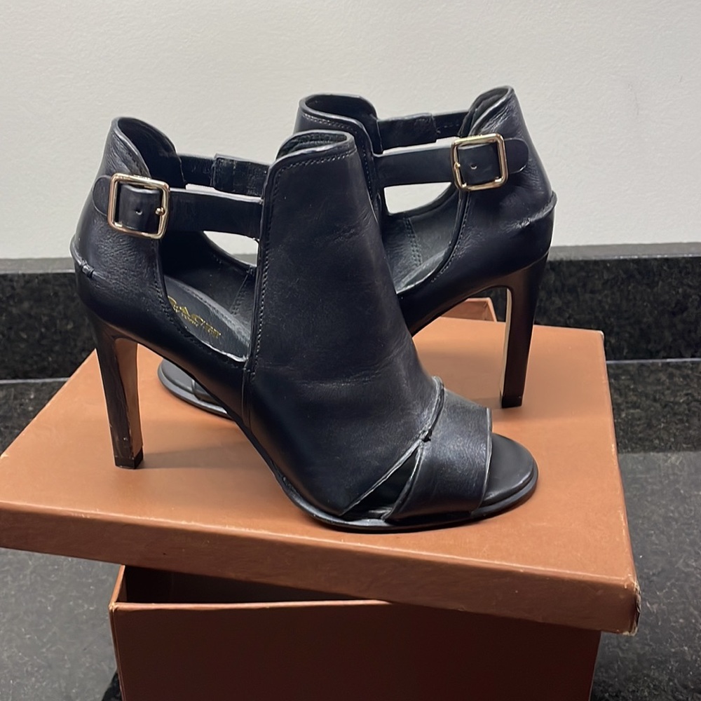 Coach open toe leather high heels